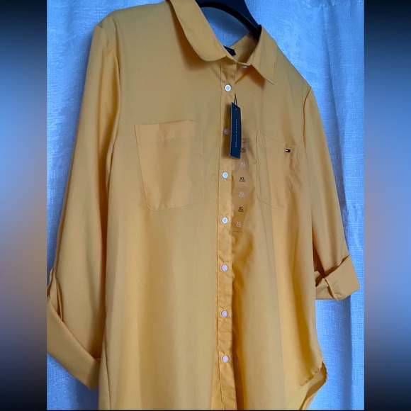 Tommy Hilfiger NWT Preppy Casual Button Down Men’s XL Shirt - Yellow MSRP $79.50 - Picture 2 of 6